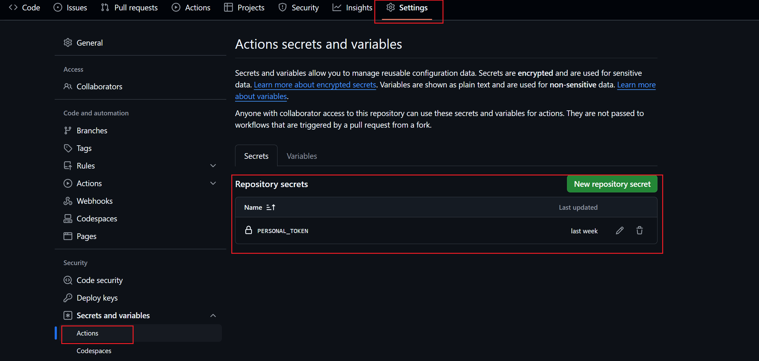 github-actions-secret